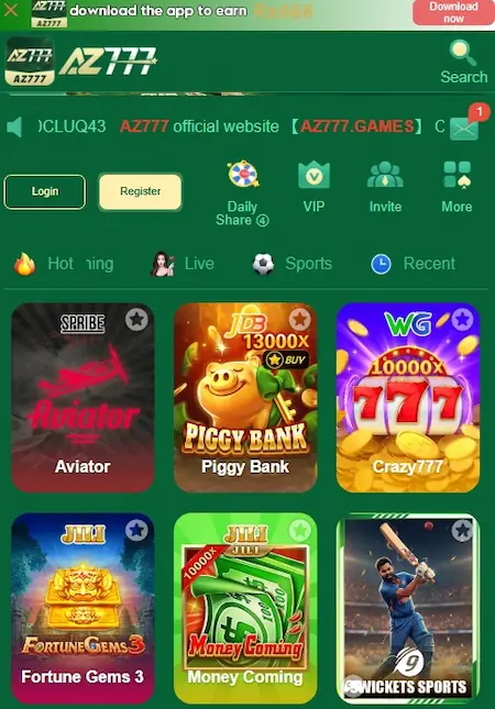 AZ777 Game Homepage image