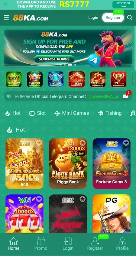 88KA Game Homepage Image